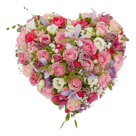 Soft heart funeral arrangement