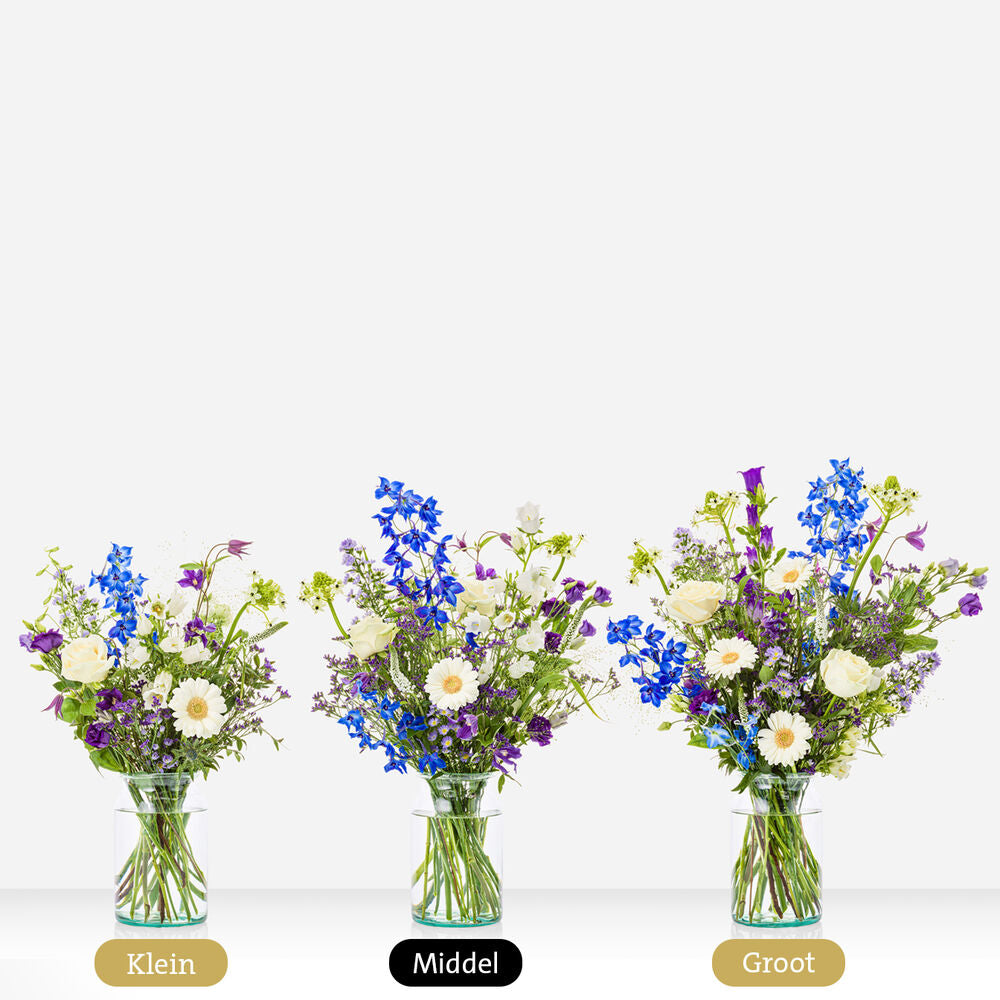 Feestelijk blauw boeket