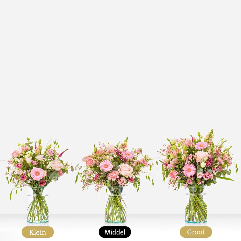 Feestelijk roze boeket