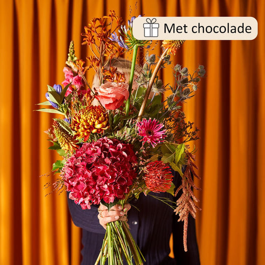 Uitzinnig boeket (cadeauset met chocolade)