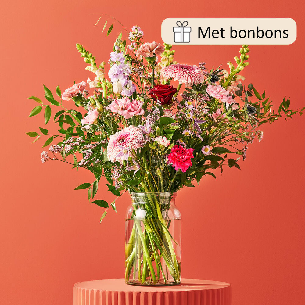 Veel liefs boeket (cadeauset met chocolade)