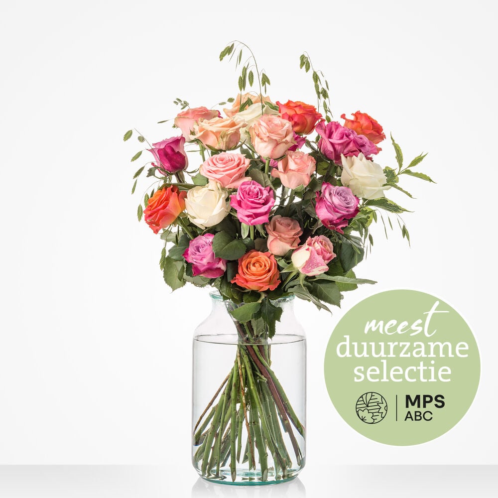 Sustainable rose bouquet