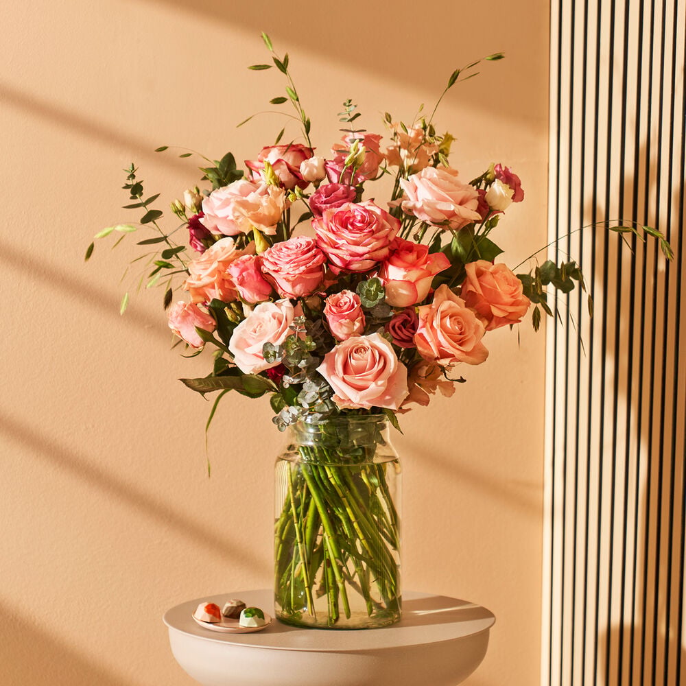 Roze rozen boeket